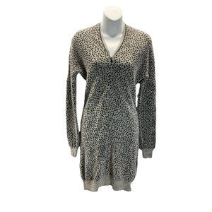 MM6 Maison Margiela Leopard‎ fuzzy stretch bodycon Sweater Dress size S